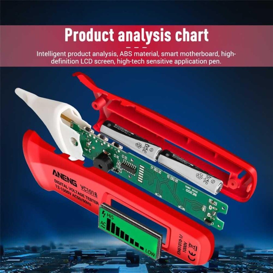 ANENG Tester Non Contact AC Voltage Alert Detector 12V-1000V - VC1018 - Red