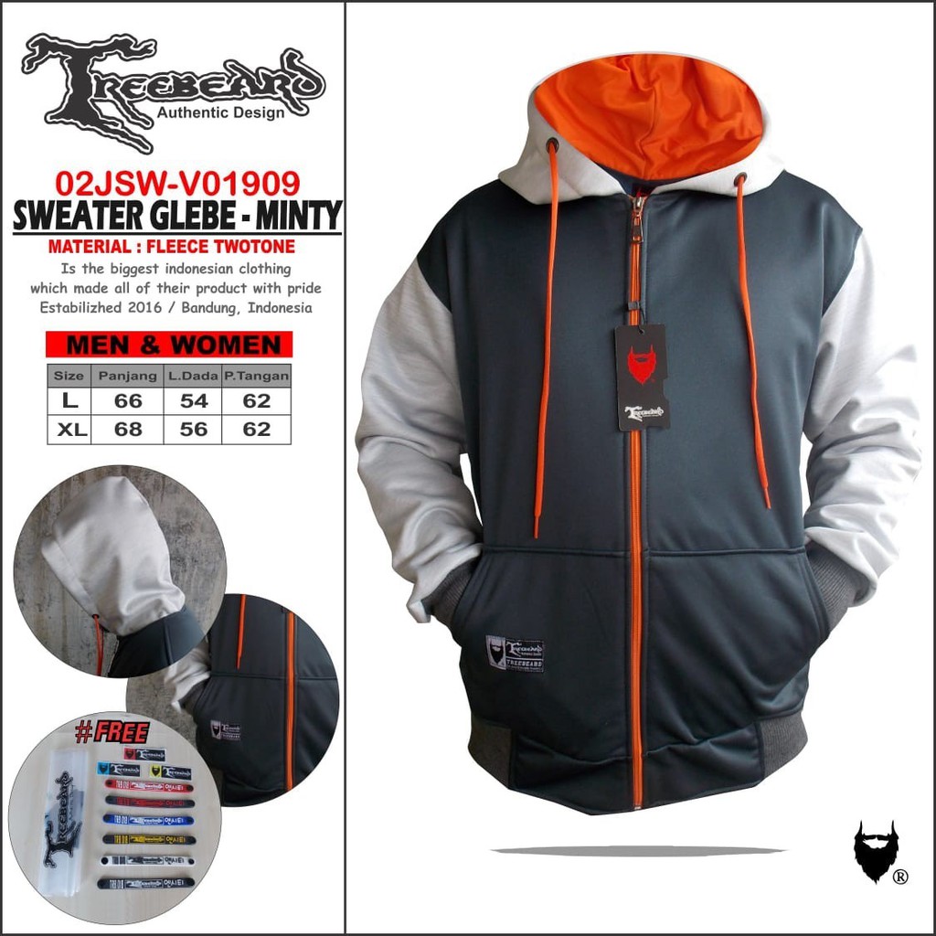 [BAYAR DI TEMPAT/COD] ORIGINAL TREEBEARD Jaket Hoodie Pria - Sweater Hoodie - Jaket Pria Murah