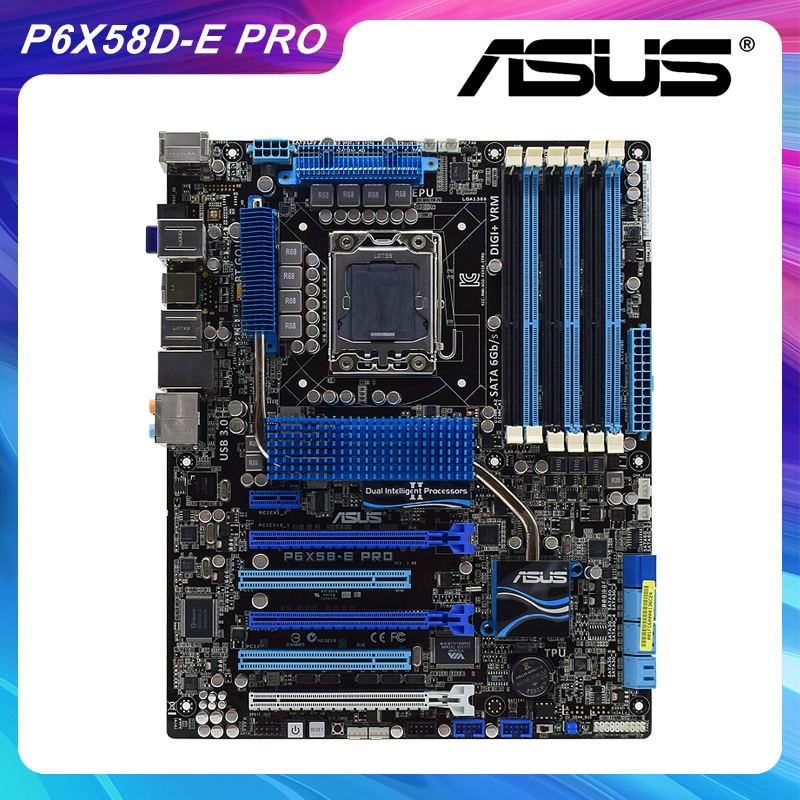 PREORDER ASUS P6X58D-E PRO LGA 1366 Intel X58 Original PC Motherboard DDR3 48GB 2×SATA III Core i7/C