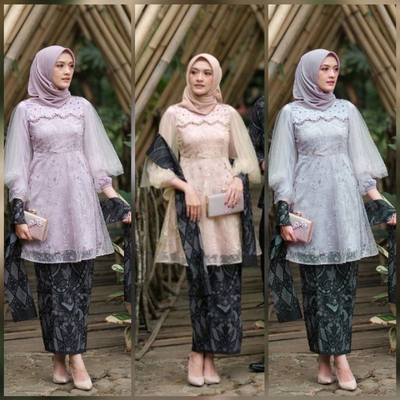 Batik Express Solo - ( Ready Jumbo ) Raya Tule Pearl Tunic Brokat Tule Murah || TUNIK LUNA TUNIK BRUKAT KEBAYA ATASAN WANITA LUNA KEBAYA WIDUSA MODERN KEBAYA MODERN WISUDA TUNANGAN LAMARAN TUNANGAN ATASAN KEBAYA MODERN KEBAYA PESTA KEBAYA KEKINIAN SET