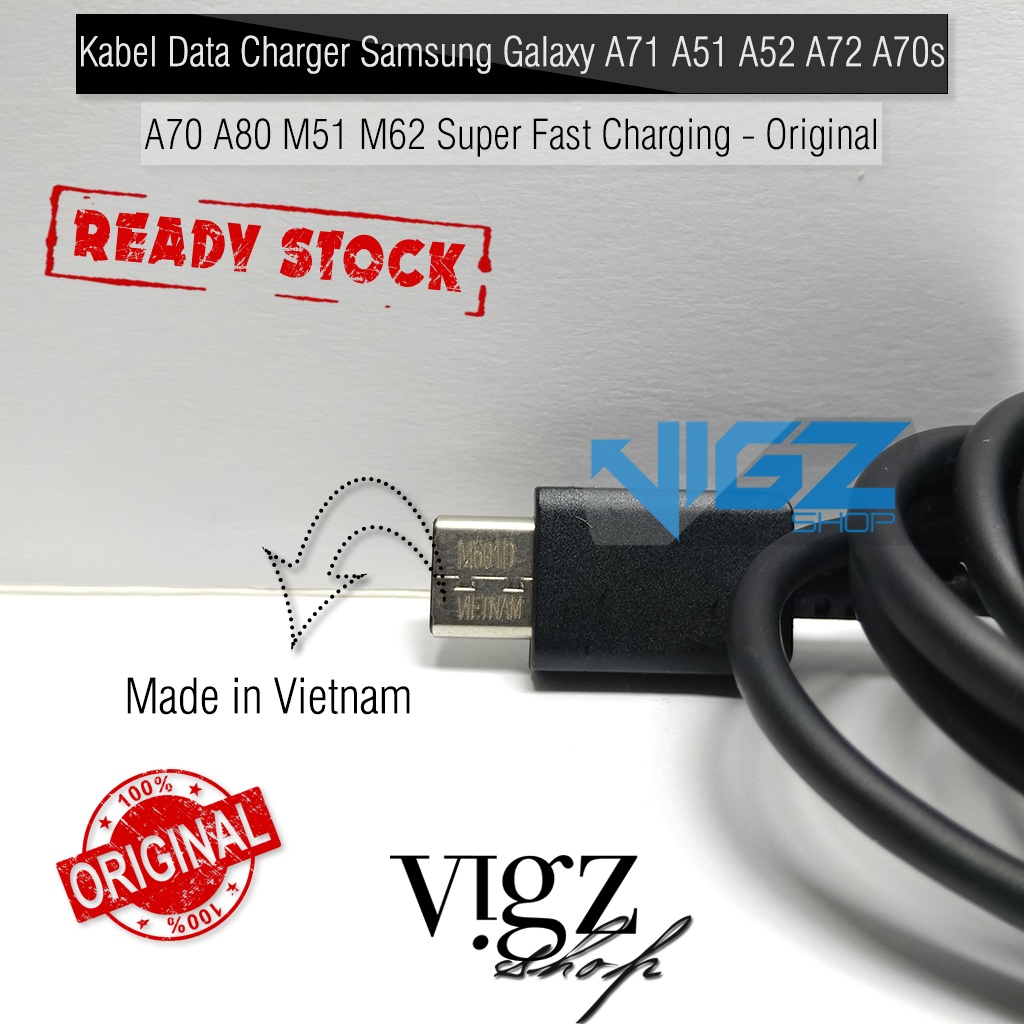 Kabel Data Charger Samsung Galaxy A71 S20 FE A52 A72 A70s A70 A80 M51 M62 Super Fast Charging Original