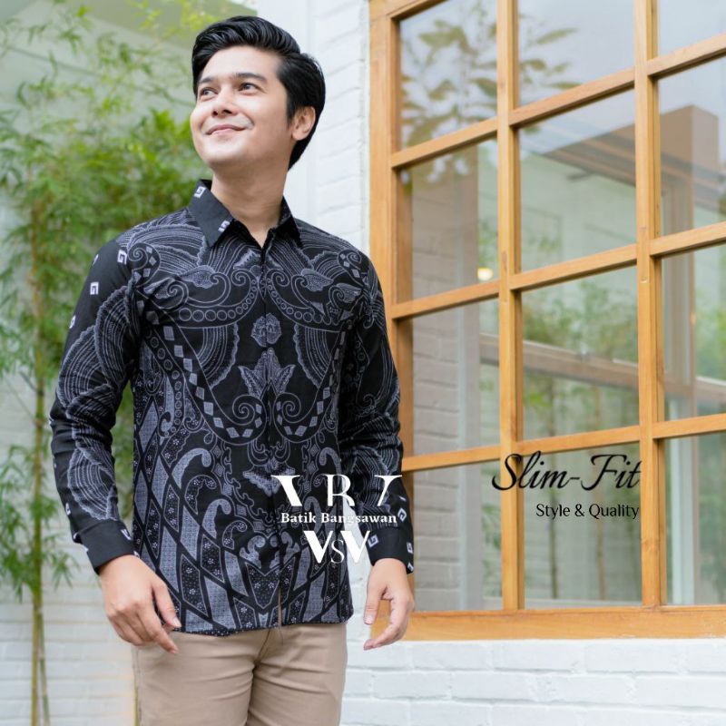 Baju Batik Pria Slimfit Reguler Lengan Panjang Original Batik OB514 Batik Pekalongan Premium