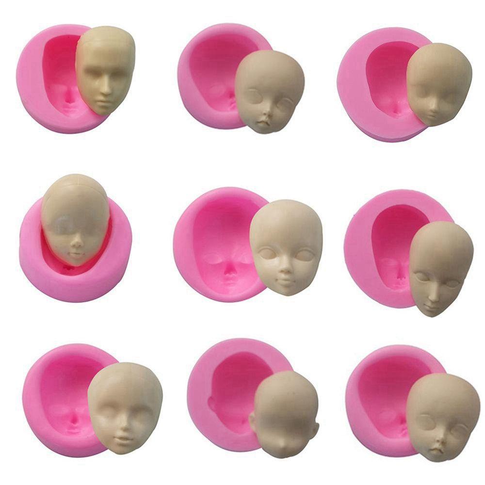 Top Face Silicone Mold 20Styles Dolls Face Mould Alat Dekorasi Kue Polimer