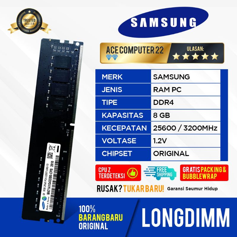 SAMSUNG LONGDIMM DDR4 8GB PC 25600 / 3200MHz
