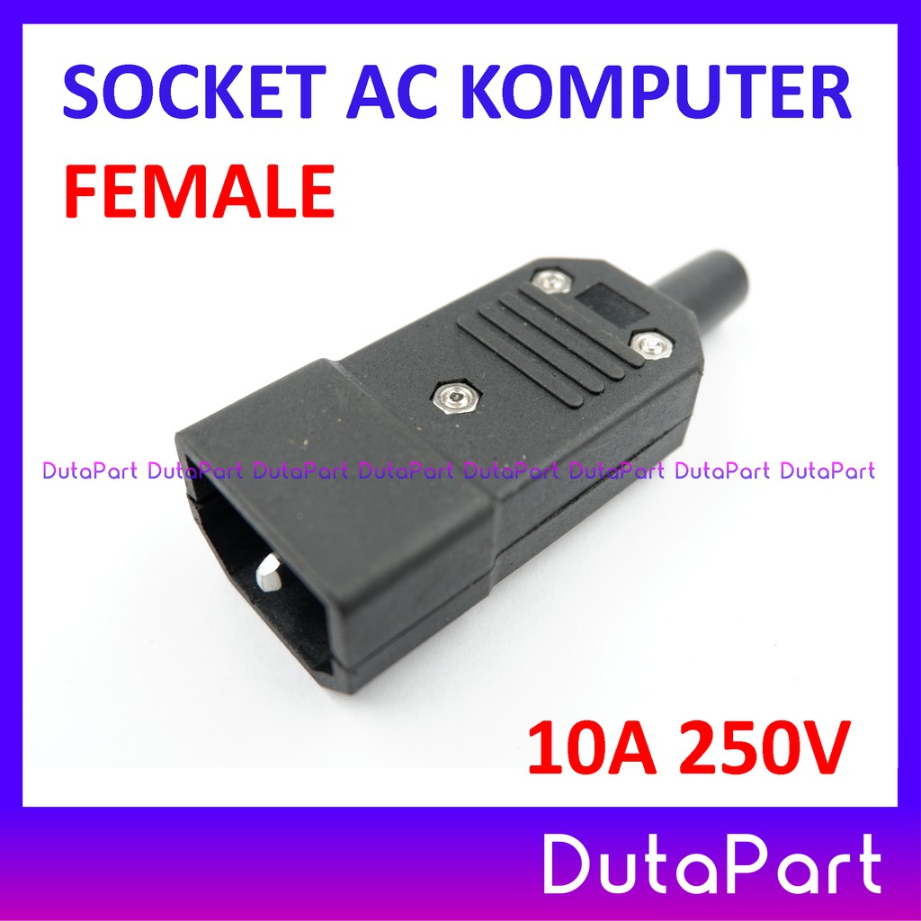 Socket AC MALE Komputer PC CPU Colokkan Jack JANTAN Power 10A 250V