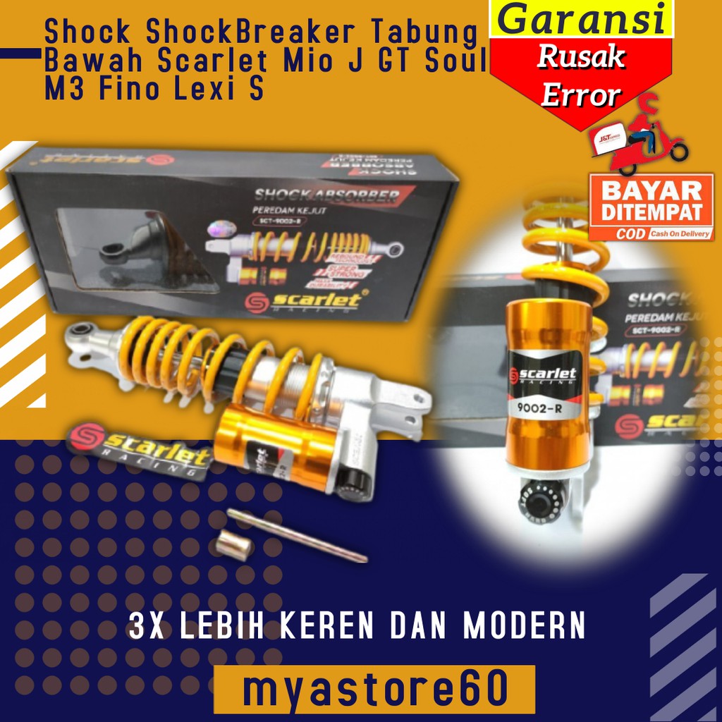 Shock ShockBreaker Peredam Tabung Bawah Scarlet Yamaha Motor Mio J GT Soul M3 Fino Lexi S Original