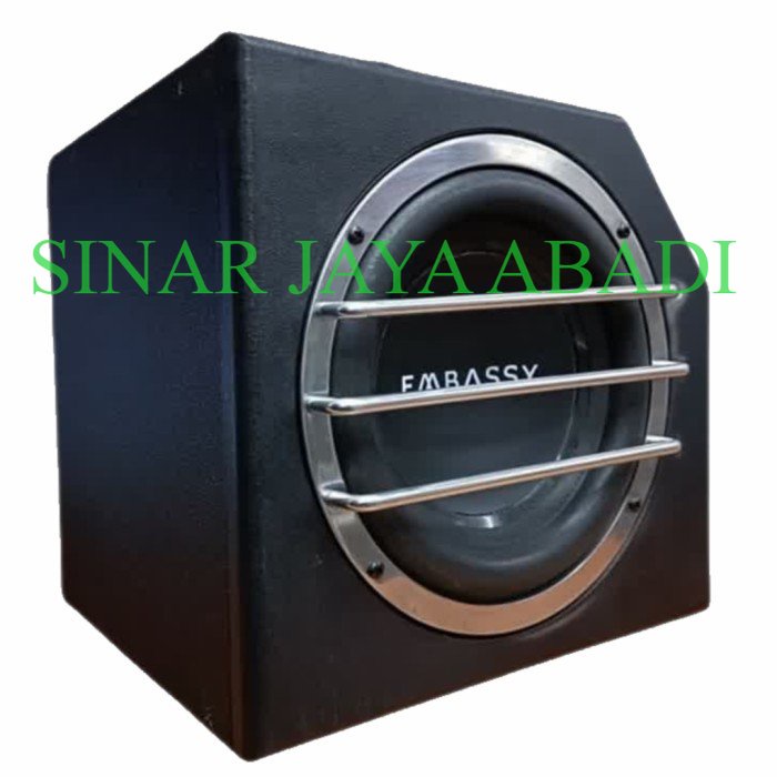 SPEAKER BASSBOX MOBIL SUBWOOFER AKTIF EMBASSY ZEUS 8 INCH ORIGINAL