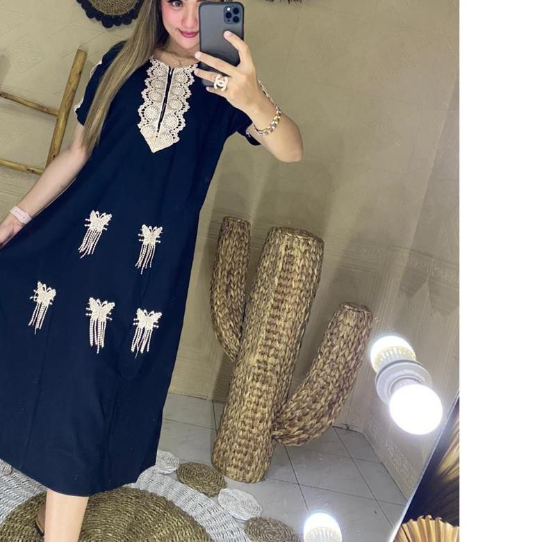 ➽ Daster Arab Sultan Renda wanita Lengan Panjang busui bumil Muslimah adem Premium Viral kekinian 20