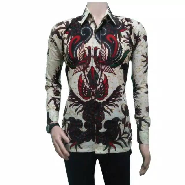 Risna Batik HRB026 kenongo kemeja hem pendek pekalongan  M L XL  MURAH