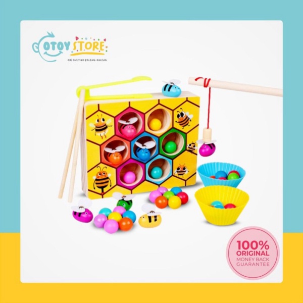 

Mainan Edukasi Color Sorting Jepit Lebah Bee Kayu / Wooden Bee Hive Diskon