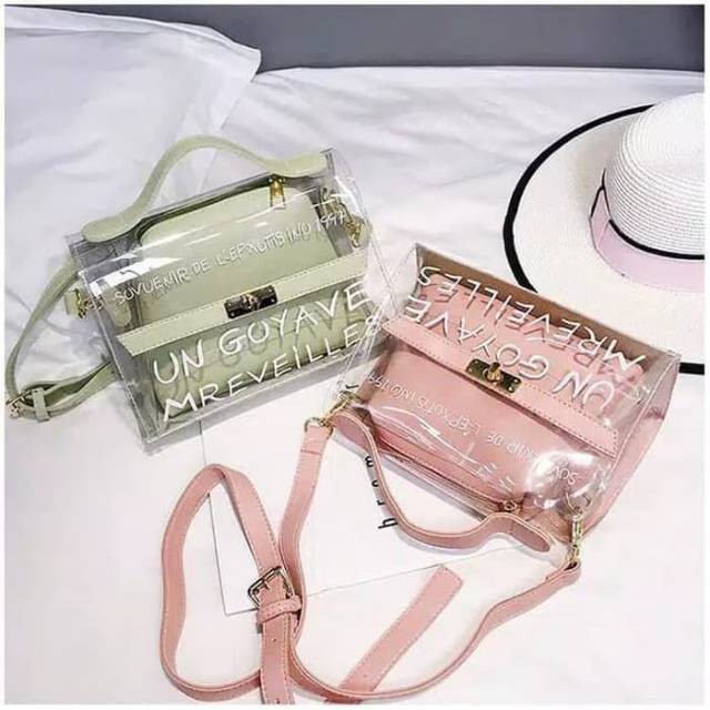 Un Voyage Merveilles Veilles Goyave Bag Tas Selempang sling bag transparant transparan