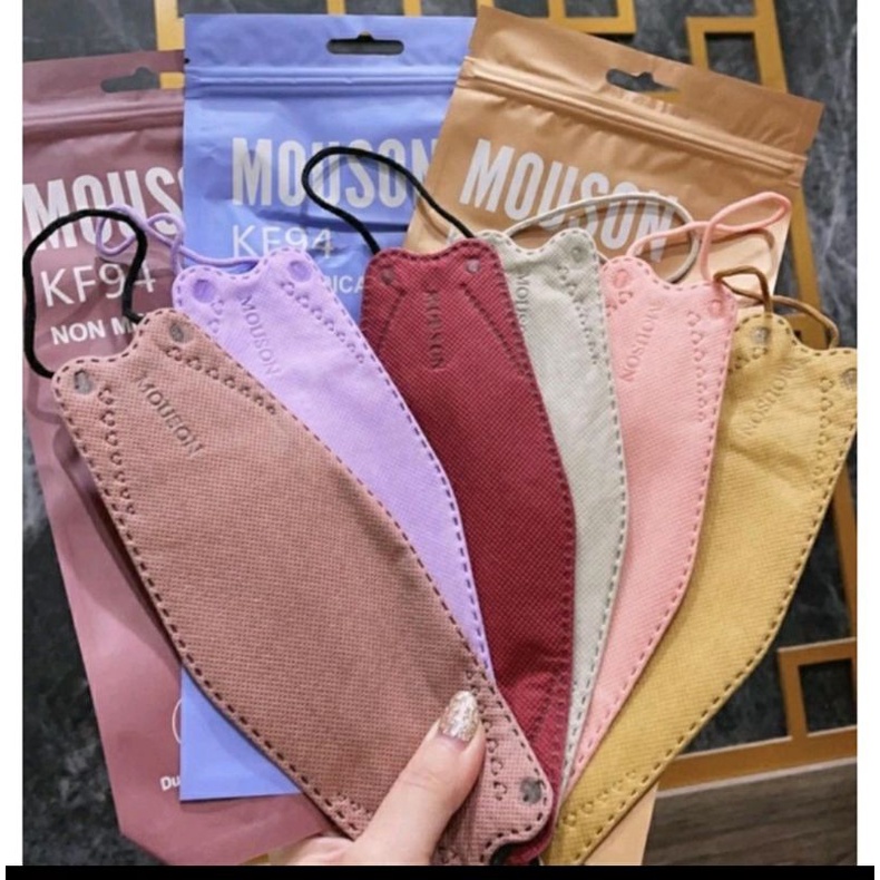 MASKER KF94 MOUSON ISI 10 PCS  ORIGINAL TALI SENADA // MASKER KF94 // MASKER MOUSON