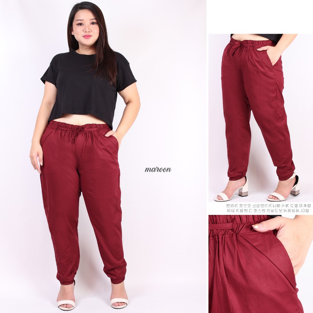 BIGCLO - (COD) Celana Joger Original 3R Jogger Panjang Wanita Perempuan Jumbo Big Size Pants Katun Stretch