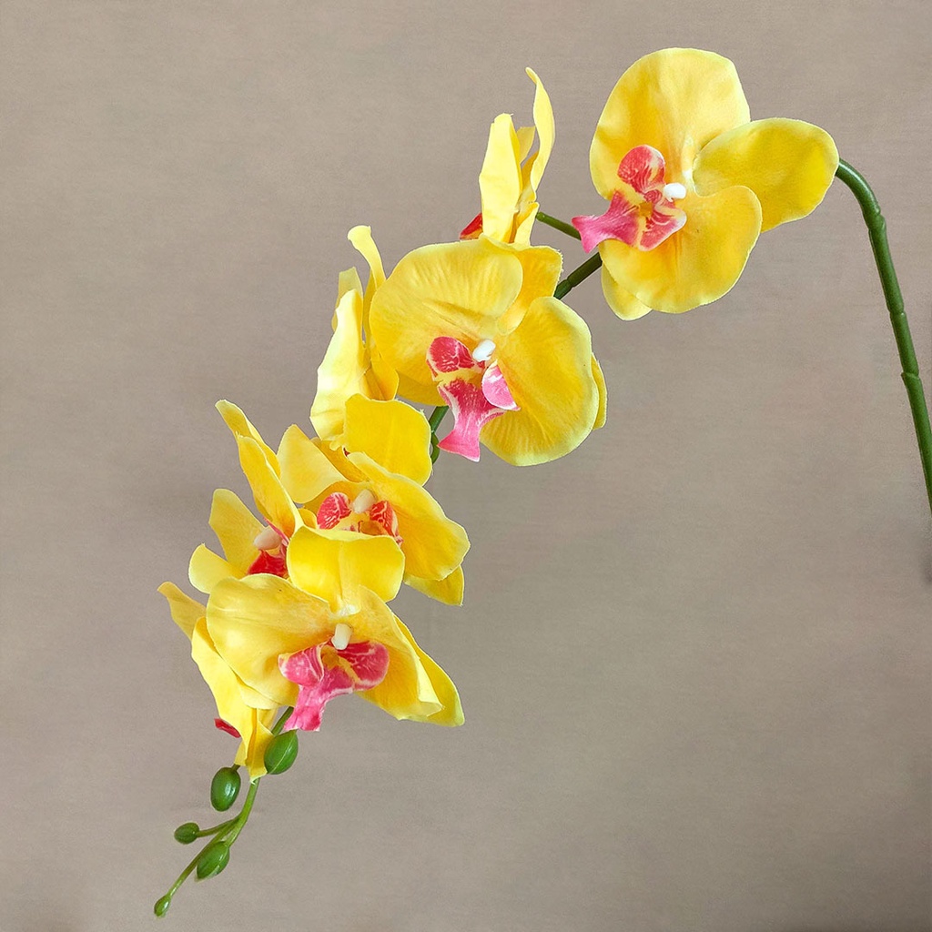 Artificial Flower Orchids 8 Head Bunga Anggrek Plastik Palsu Buatan Hias Dekorasi