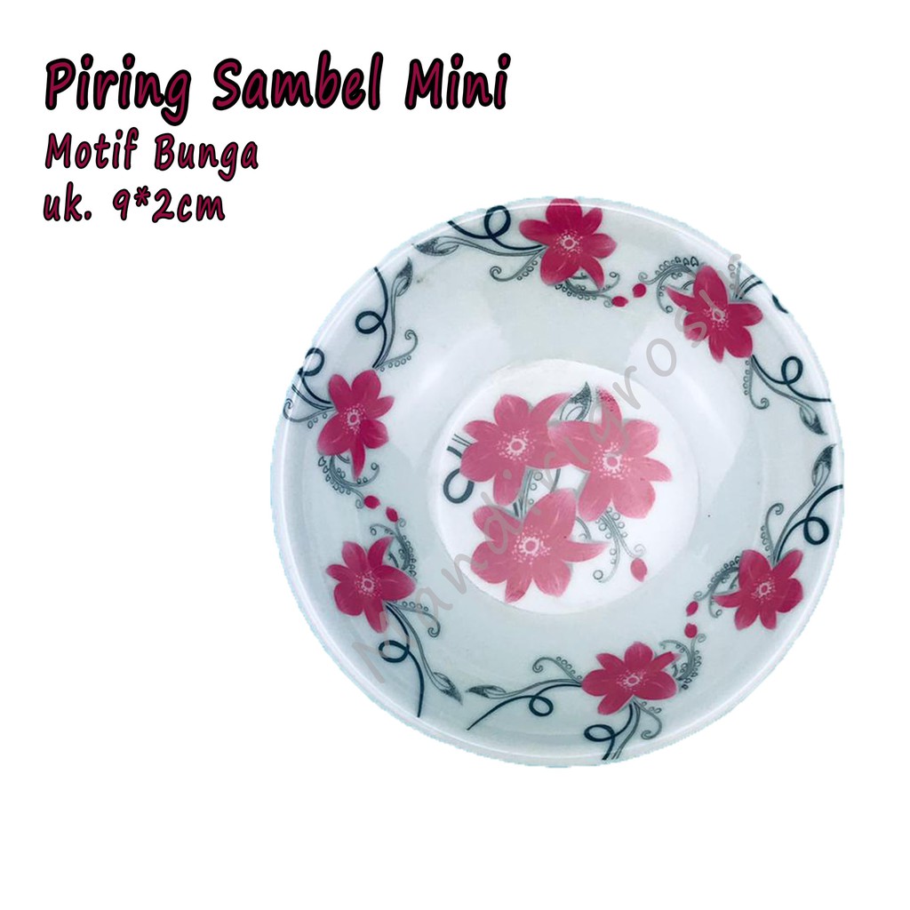 Piring * Mini * Motif Bunga * Melamin * Ware