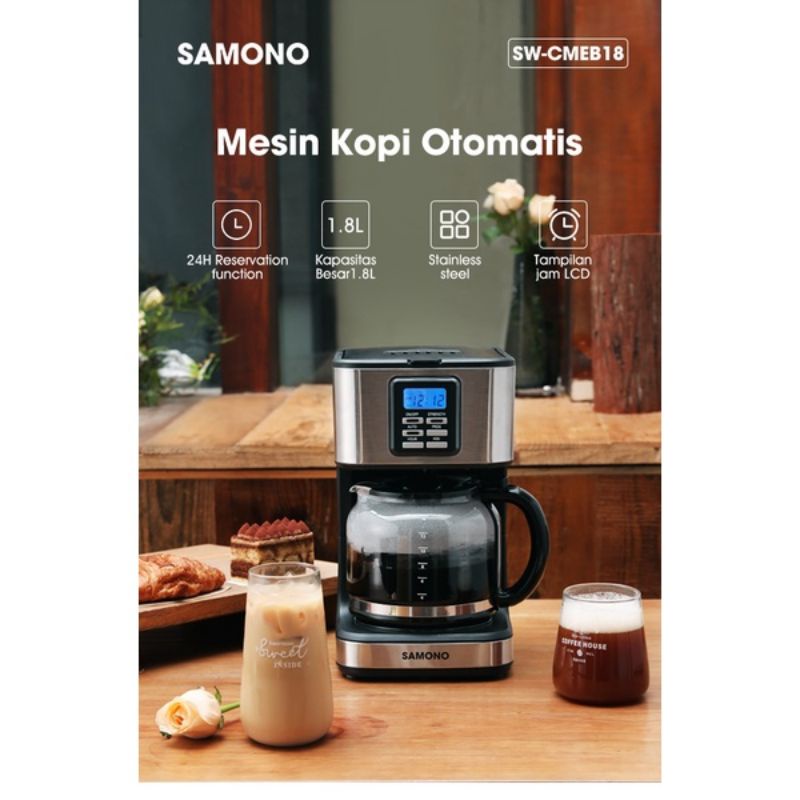 Samono Coffee Maker Mesin Pembuat Kopi Otomatis LCD Display