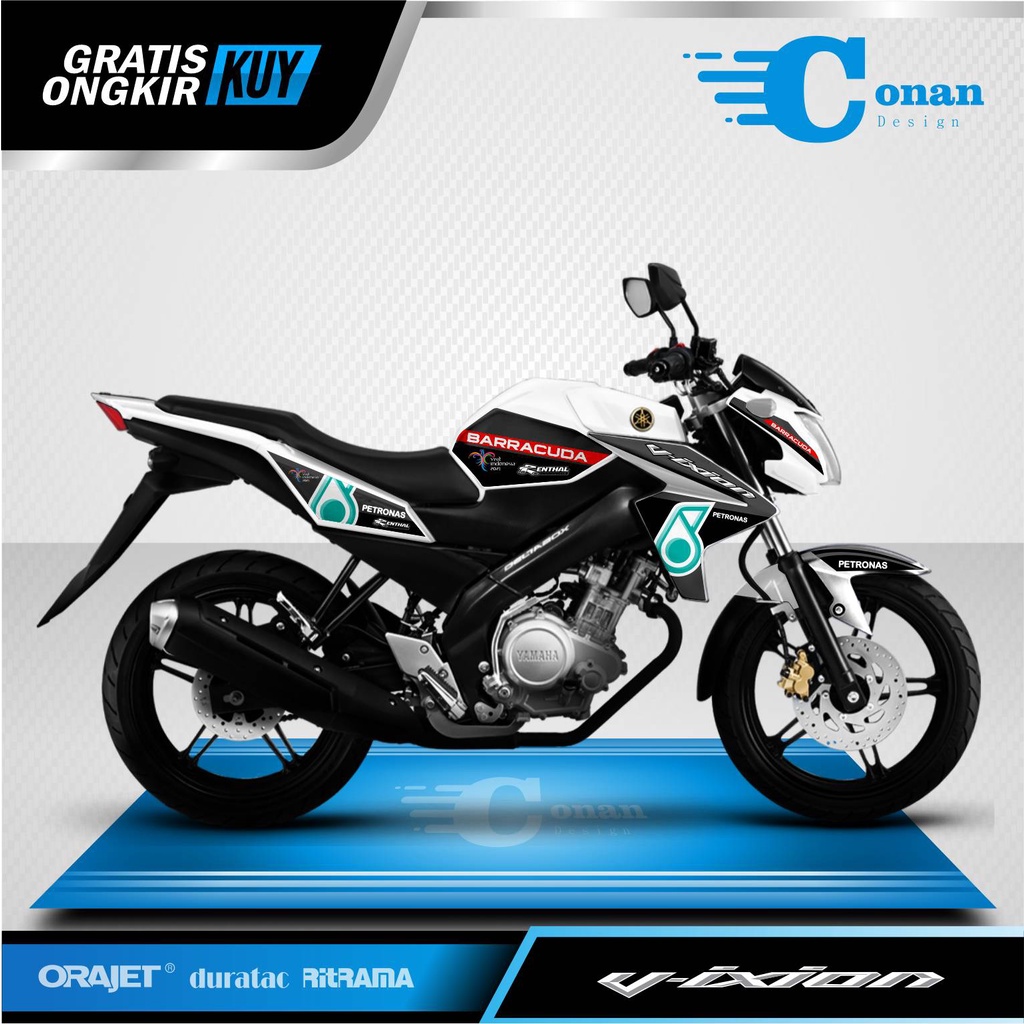 Aksesoris Stiker Variasi Yamaha Vixion New - Sticker Variasi Striping Vixion New Baracuda Terlaris (