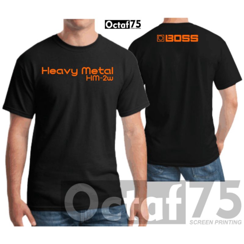 kaos/baju musik/heavy metal efek gitar stompbok/atasan pria wanita