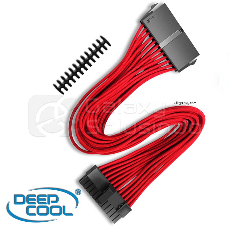 Deepcool ATX 24 Pin Extension Sleeved Cable Red + Cable COMB