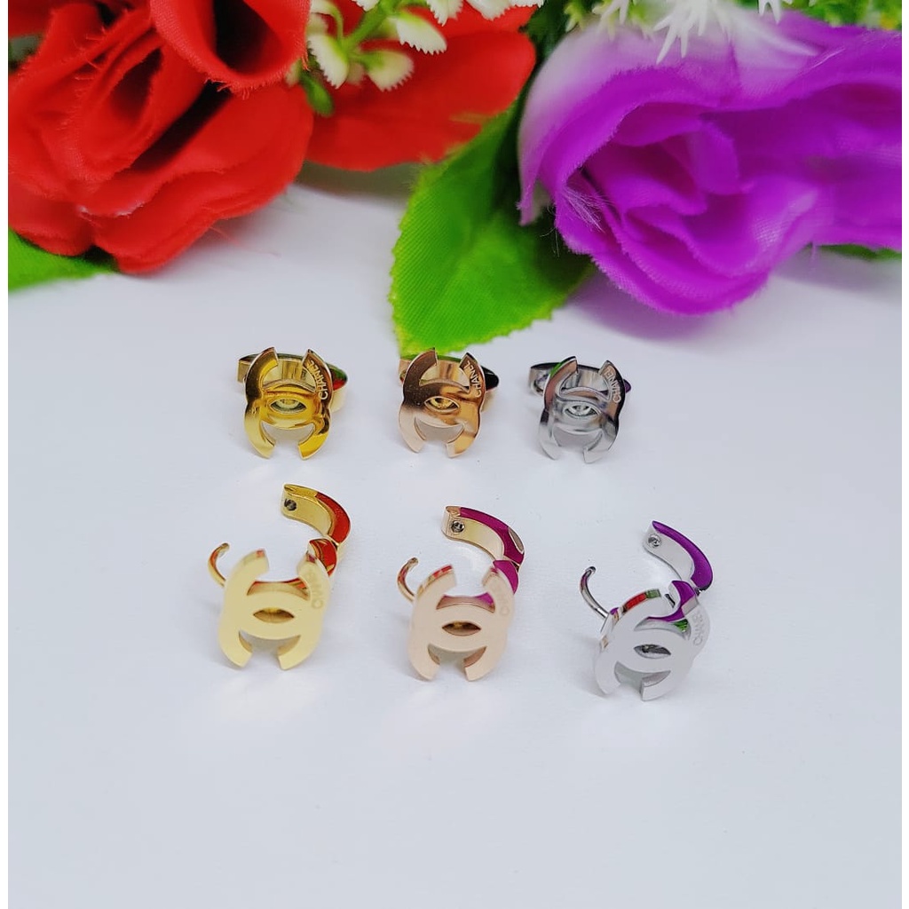 Anting titanium perhiasan fashion CC