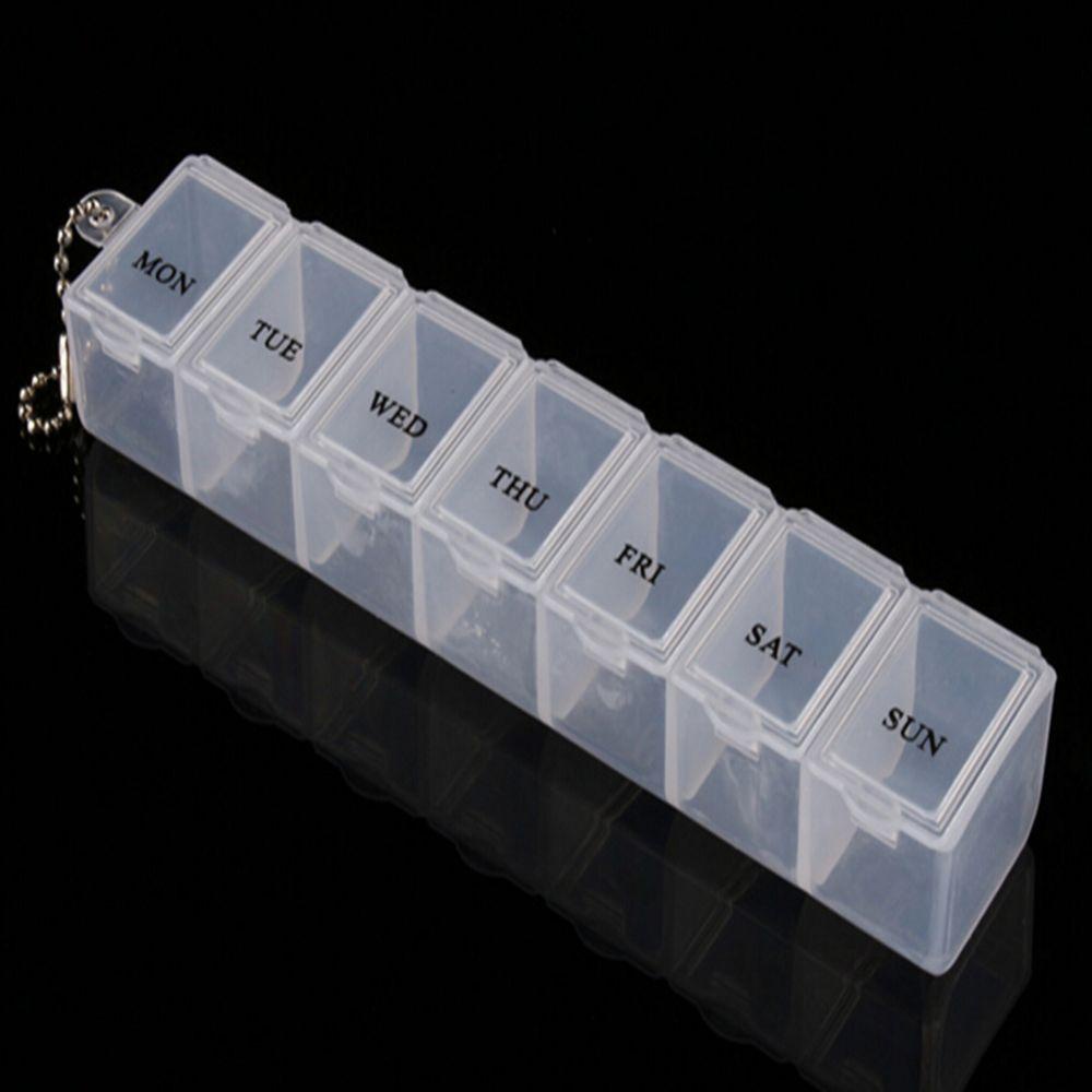 [Elegan] Tablet Case Wadah Organizer 7hari Mingguan Obat Pill Storage Box Pill Case Warna Acak Hadiah 1pcs Portabel Nyaman Perjalanan Wadah Perhiasan Case