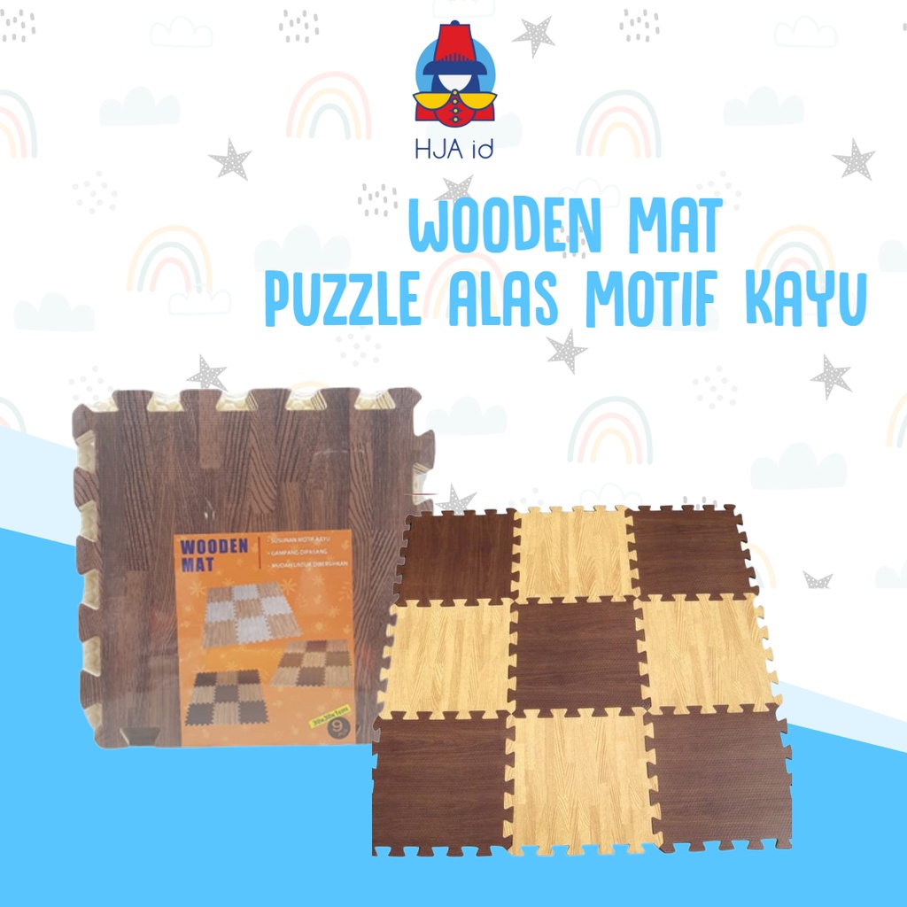 WOODEN MAT PUZZLE ALAS LANTAI EVA MAT WOOD KARPET TIKAR MATRAS EVAMAT MOTIF KAYU 30X30X1CM MOTIF CRO