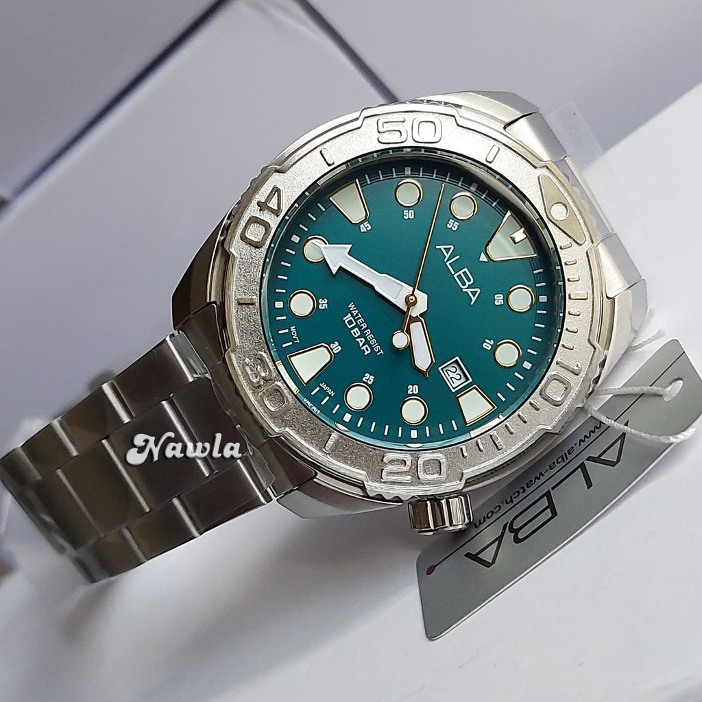 Alba Quartz AG8M17X1 Emerald Green - Jam Tangan Pria AG8M17