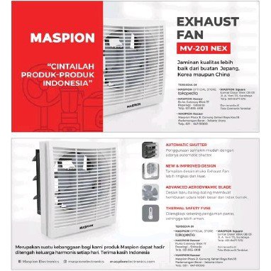 Exhaust Fan Maspion MV 201NEX (8 Inch)