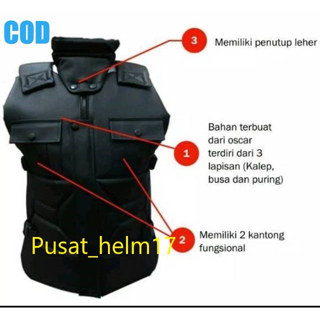 Rompi Motor Bikers Kerah| Sleting | Body Protector
