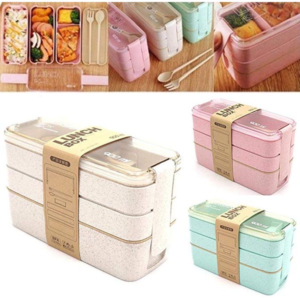 LUNCHBOX SUSUN 2 / 3 WHEAT STRAW / KOTAK BEKAL MAKAN LUNCH BOX BAHAN SERAT GANDUM 218 1227 227