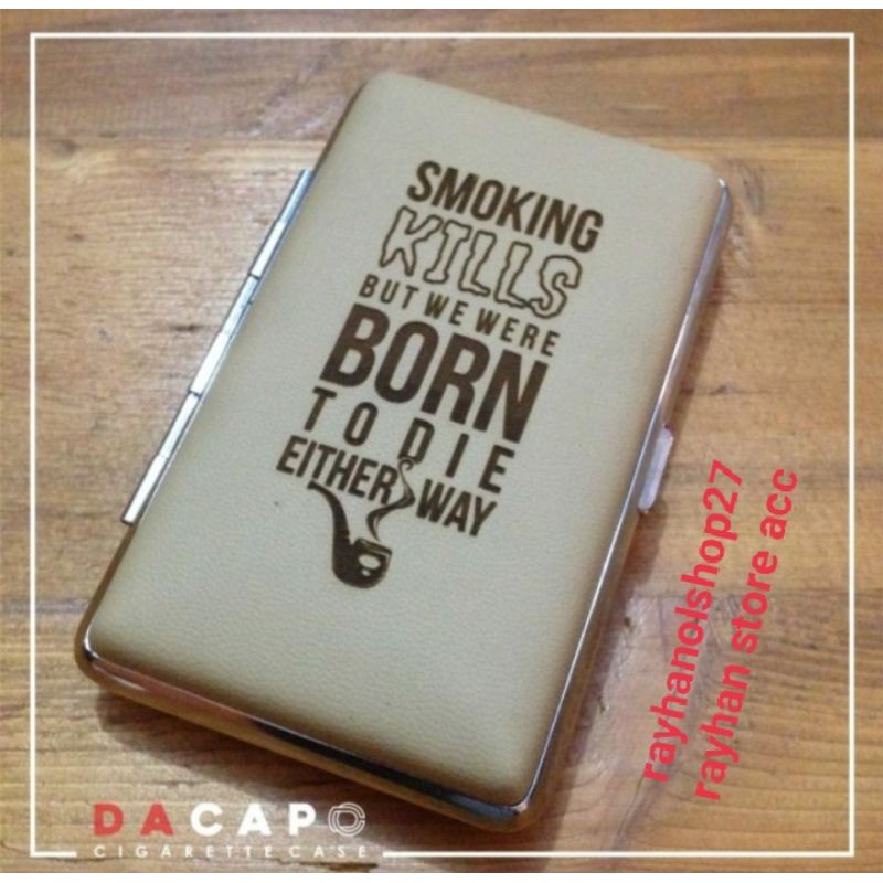 KOTAK ROKOK Custom P U laser carving stainless steel motif pilihan anti air,anti lembab