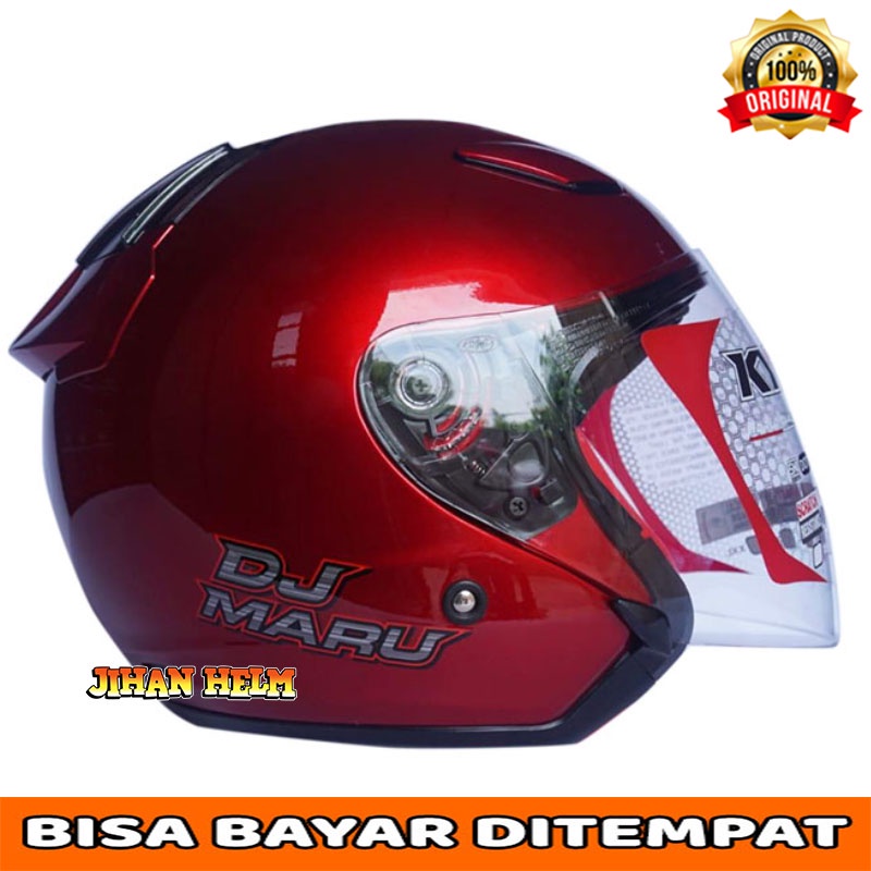HELM / KYT / DJ MARU / HELM KYT / HELM KYT DJ MARU UNGU TERMURAH-RED MAROON