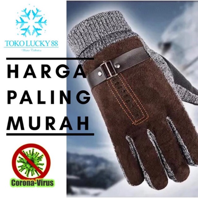 IMPORT Glove Wool Man Sarung Tangan Pria Wool lapis bulu winter musim dingin rajut wool blend