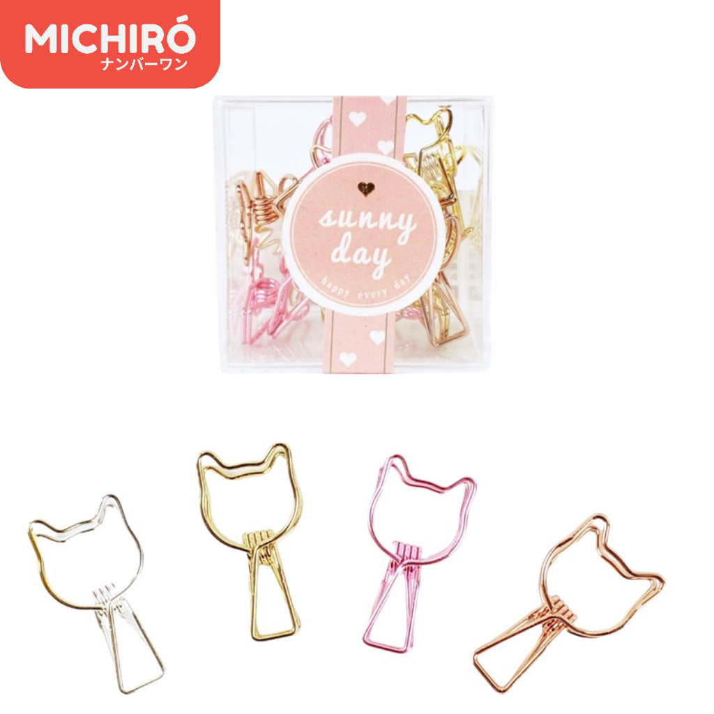 

Michiro Klip Kertas Bentuk Lucu Sunny Day Metal Binder Clip Mix Color