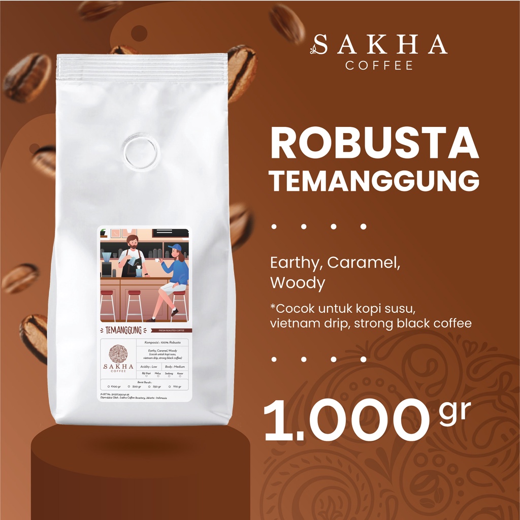 

Kopi Fine Robusta Temanggung 1Kg Coffee Roast Beans Espresso Biji Bubuk Sakha Roastery