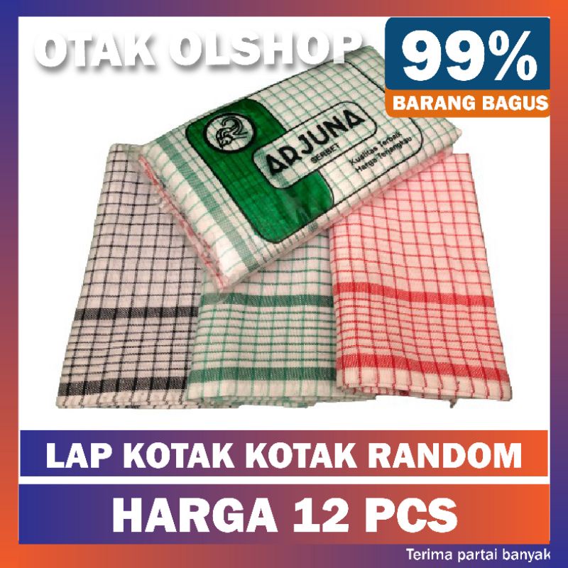 [KAIN LAP KOTAK 12pcs ] KAIN LAP KOTORAN DAPUR SERBET SERBAGUNA - Serbet Makan Lap Tangan