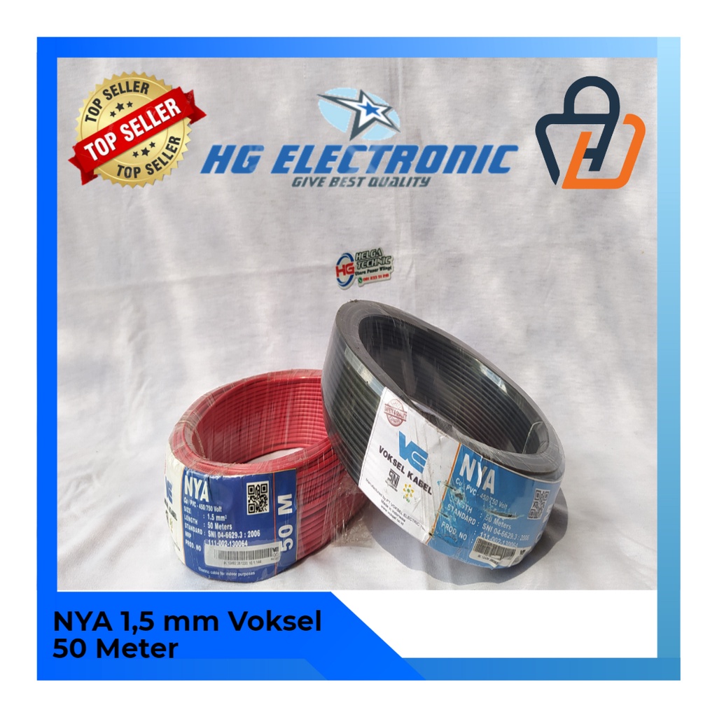 Kabel Listrik / Kabel NYA Voksel 1,5 mm 50 meter / Kabel Instalasi Listrik