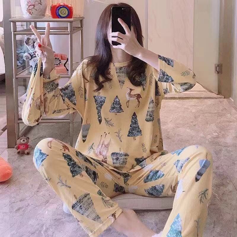BAJU TIDUR WANITA DEWASA/PIYAMA RENDA PP/BAJU TIDUR IMPORT MURAH-Pohon pinus