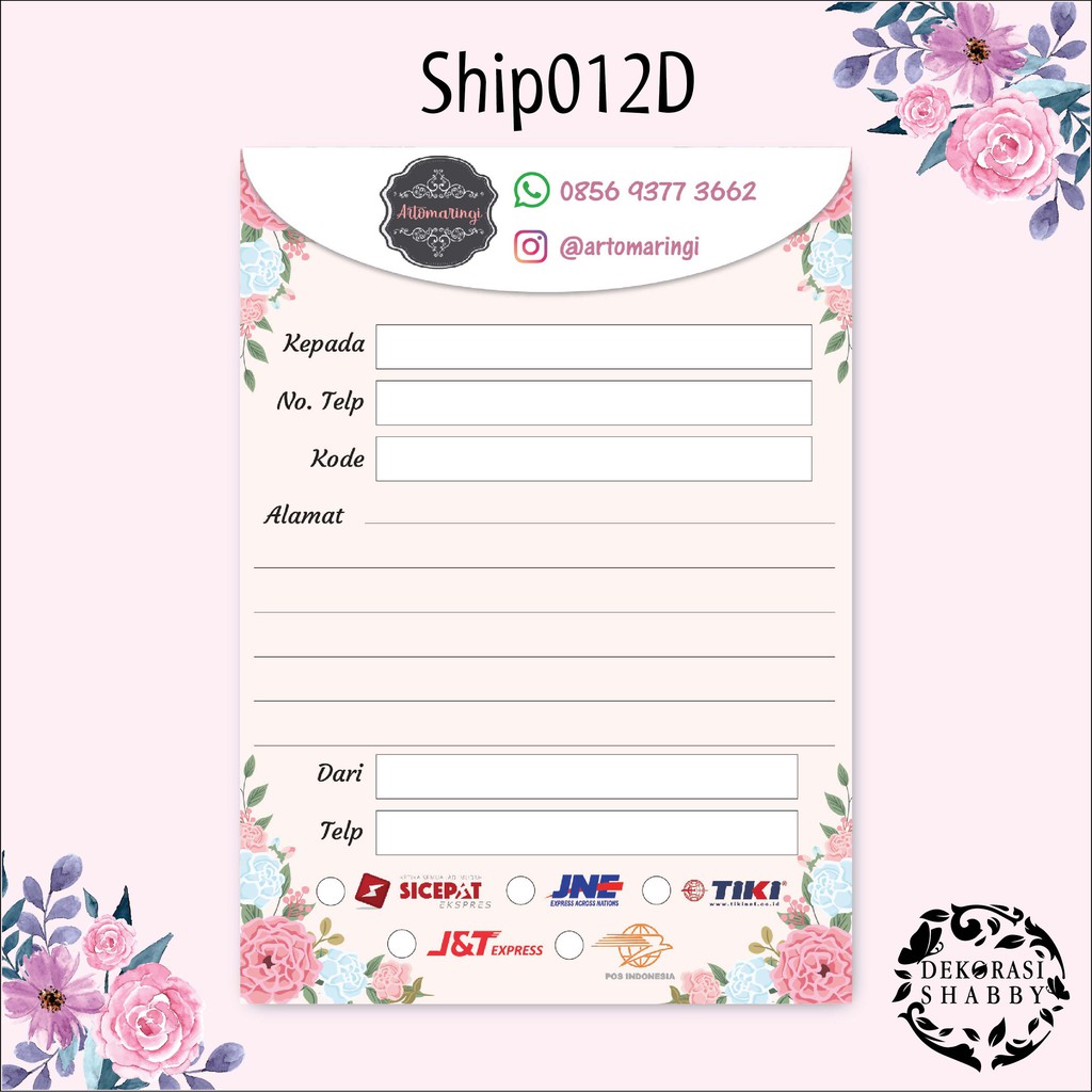 

Hanabi Shipping Sticker PER PCS HVS Doff Sticker Kode Ship012D Ship016C