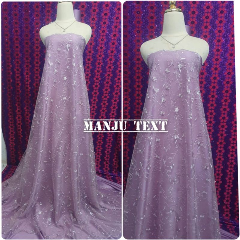 Kain Tille Akar Rambat Mutiara / kain tulle rambat mutiara ( kwalitas oke harga termurah)