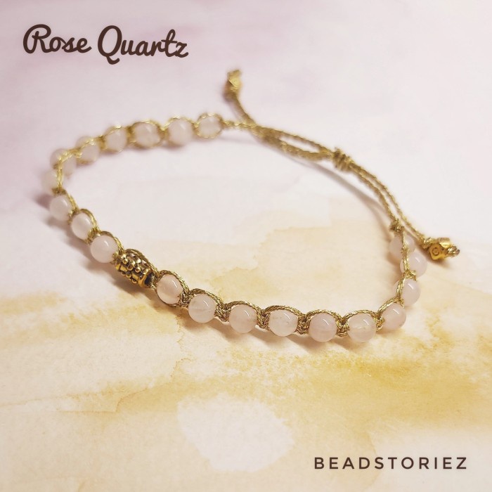 NEW Gelang Gemstone asli Rose Quartz Samapura