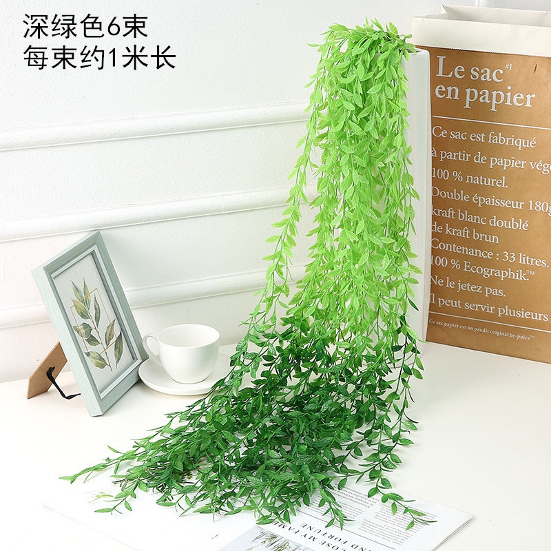 Daun Lee Kwan Yew Juntai Daun Tirai Rambat Artificial Dekorasi Dinding Monstera Hijang KB39