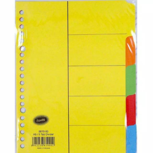 

Pembatas file A5 / divider bantex / pembatas binder A5