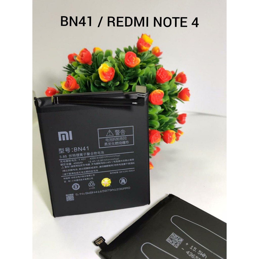 BATERAI BATRE BATTERY ORIGINAL REDMI NOTE 4 BN41