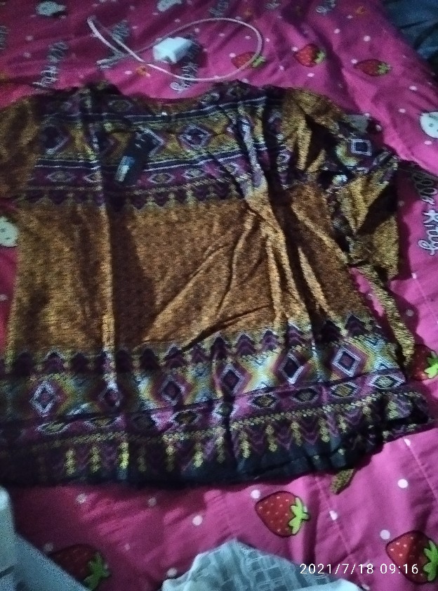 Trolis Grosir Batik Blouse Wanita Atasan Cewek Goe Orange Coklat Merah Biru Seragam Batik Trolistore