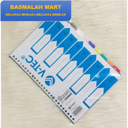 

DIVIDER / PEMBATAS FILE V-TEC B5 (26 ring) Termurah (Ilham Berkah Mart)