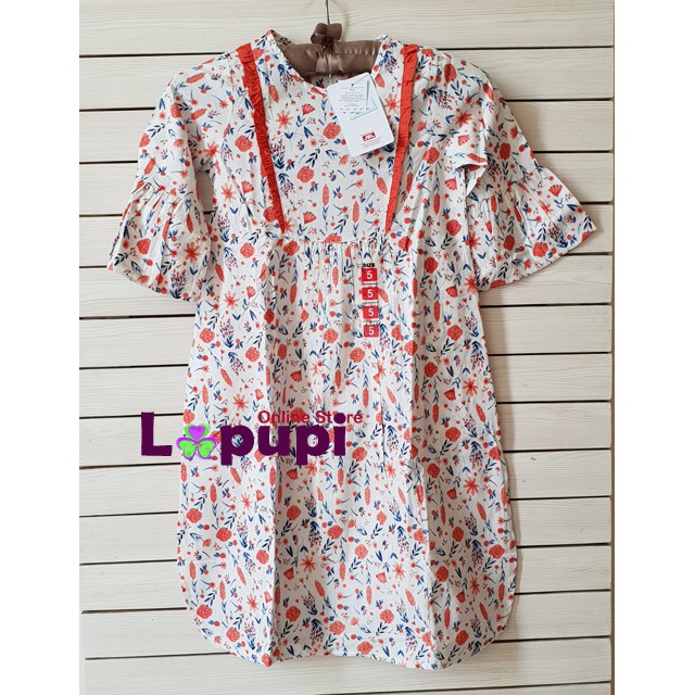 E089 Cool Girl Tunik Bunga Orens