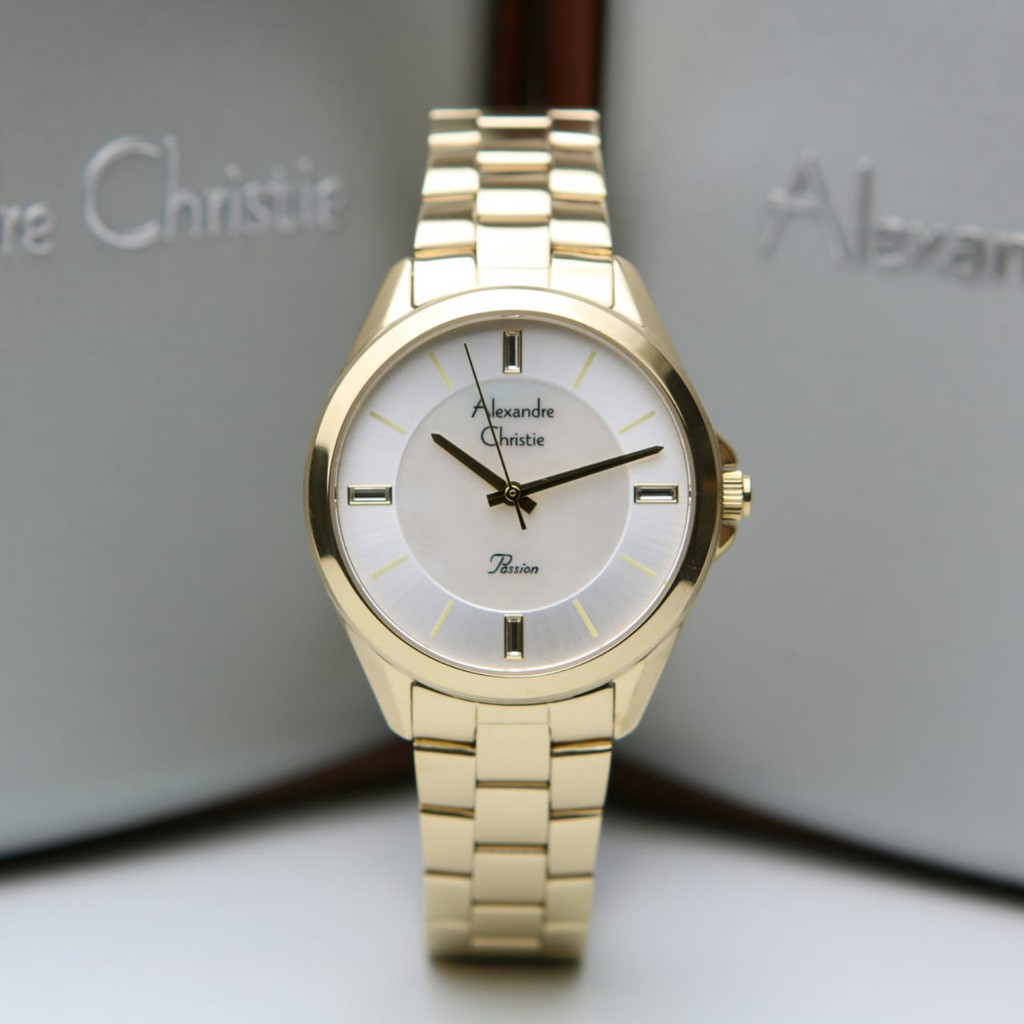 JAM TANGAN WANITA ALEXANDRE CHRISTIE AC 2816 GOLD ORIGINAL GARSNI RESMI 1 TAHUN