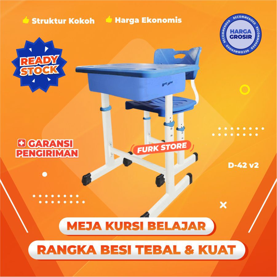 Jual D42v2 Meja Kursi Bangku Sekolah Rangka Besi Harga Murah | Shopee ...