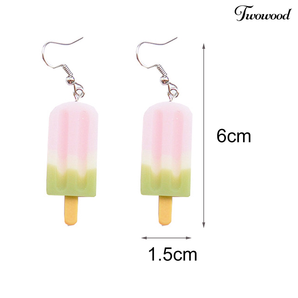 Anting Juntai Bentuk Es Krim Bahan Stainless Steel Untuk Hadiah Anak Perempuan